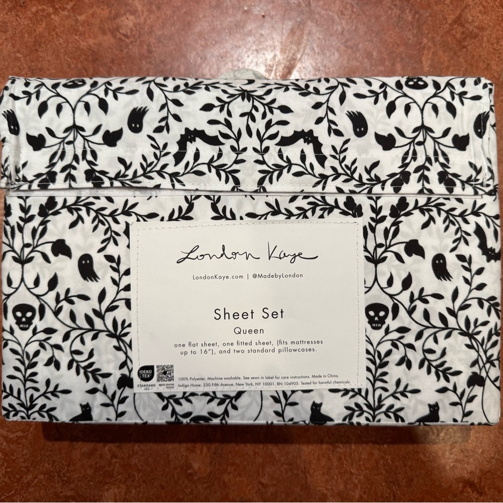 London Kaye Halloween 🦇 Queen Sheet Set - Picture 3 of 3